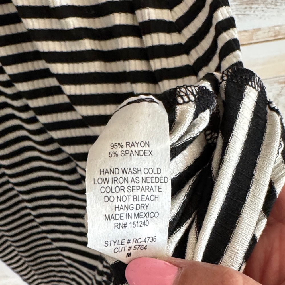 Striped Black and White Dress - Picture 5 of 5